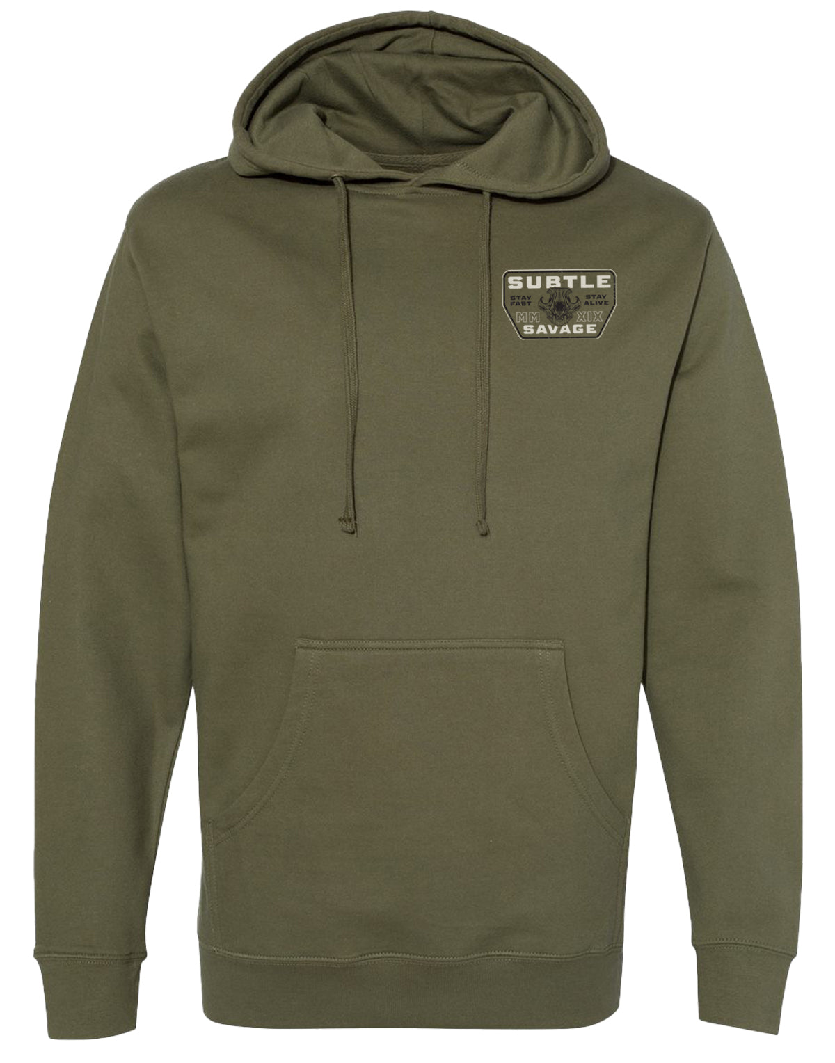 CAT SKULL HOODIE - ARMY GREEN
