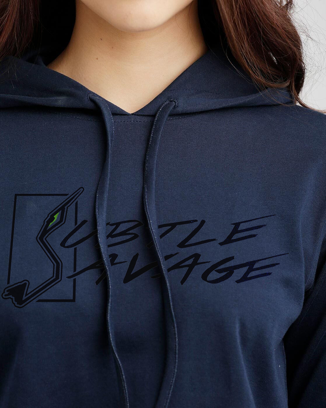 Crop Hoodie - Navy