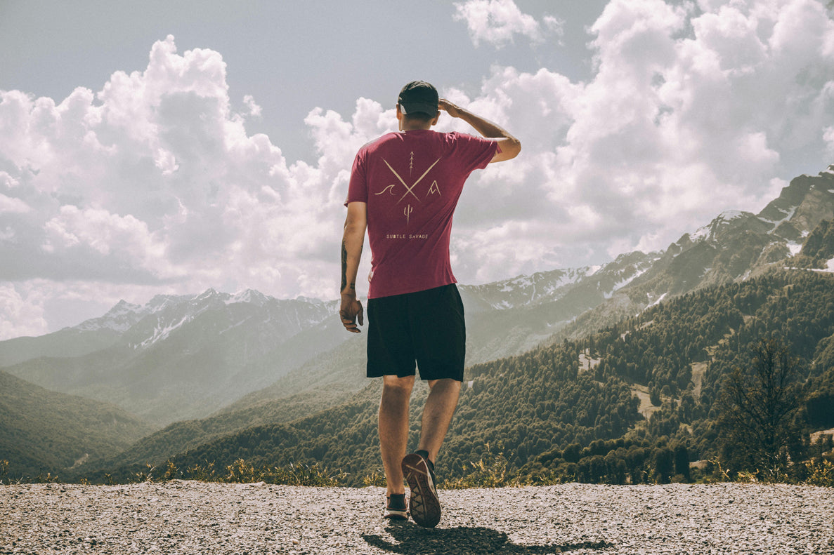 X PICTOGRAM TAN ON MAROON