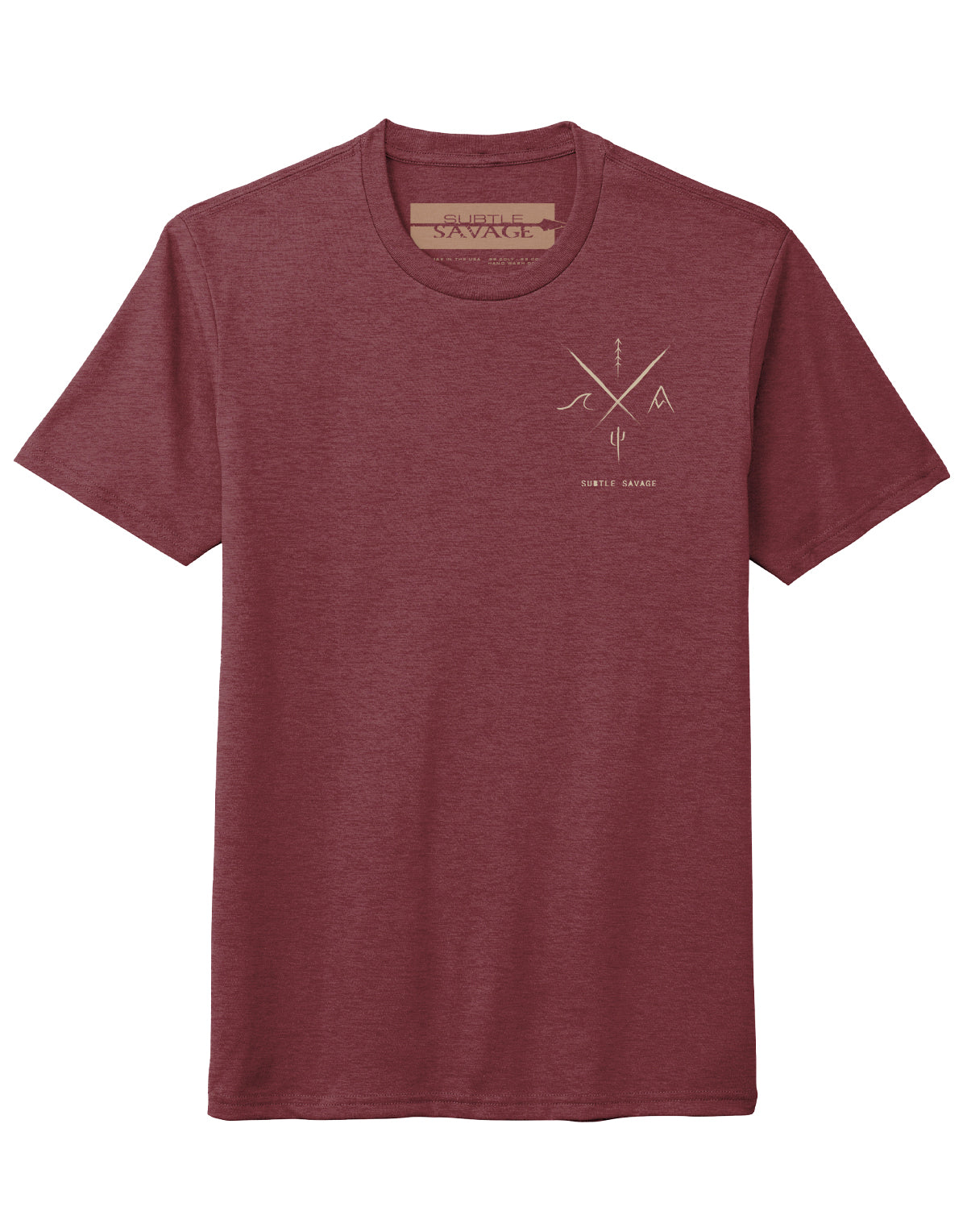 X PICTOGRAM TAN ON MAROON